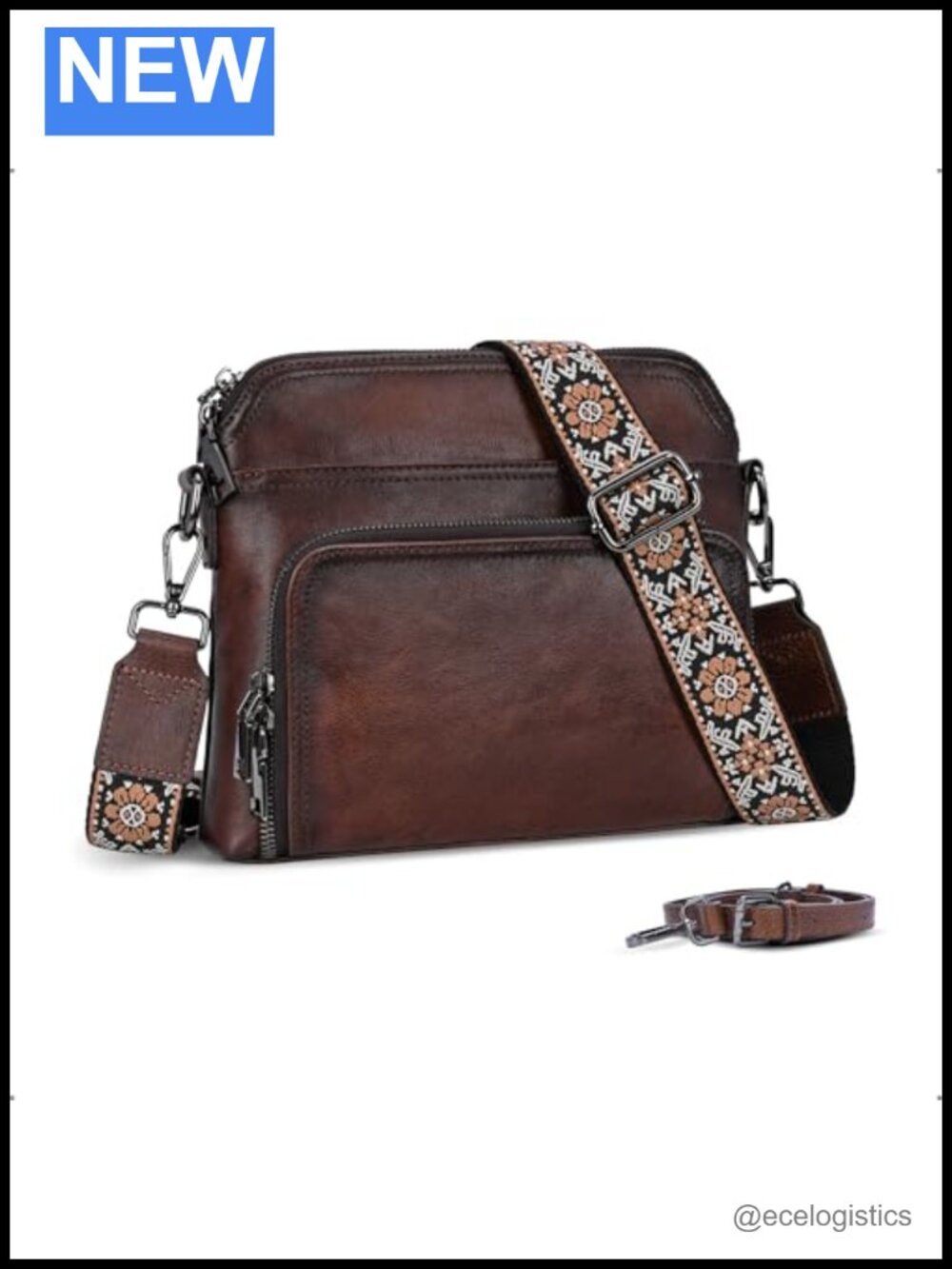 Genuine Leather Crossbody Bag for Women Convertible Shoulder Purse with RFID
